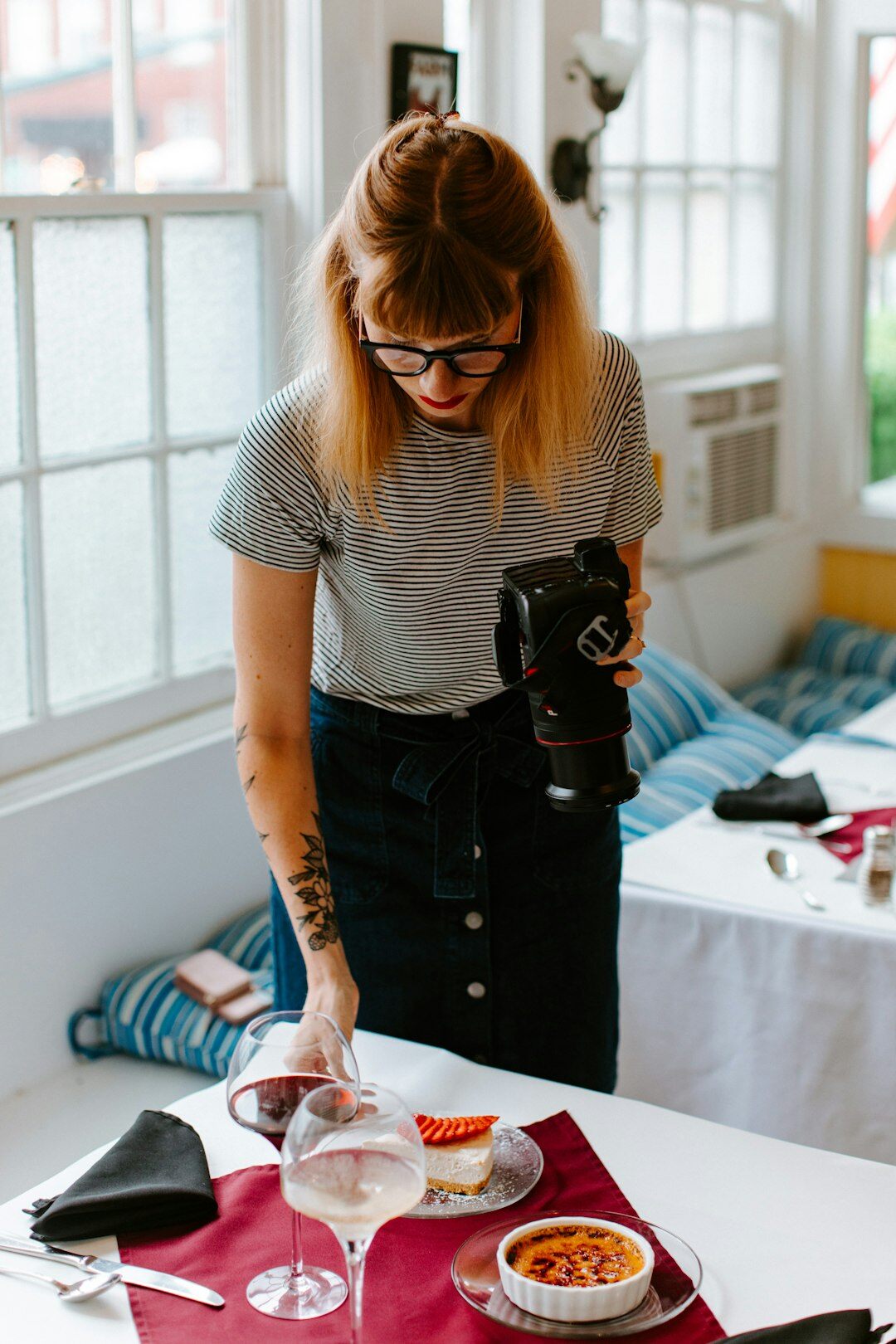 Portrait of a Czech female food editor smiling in a kitchen