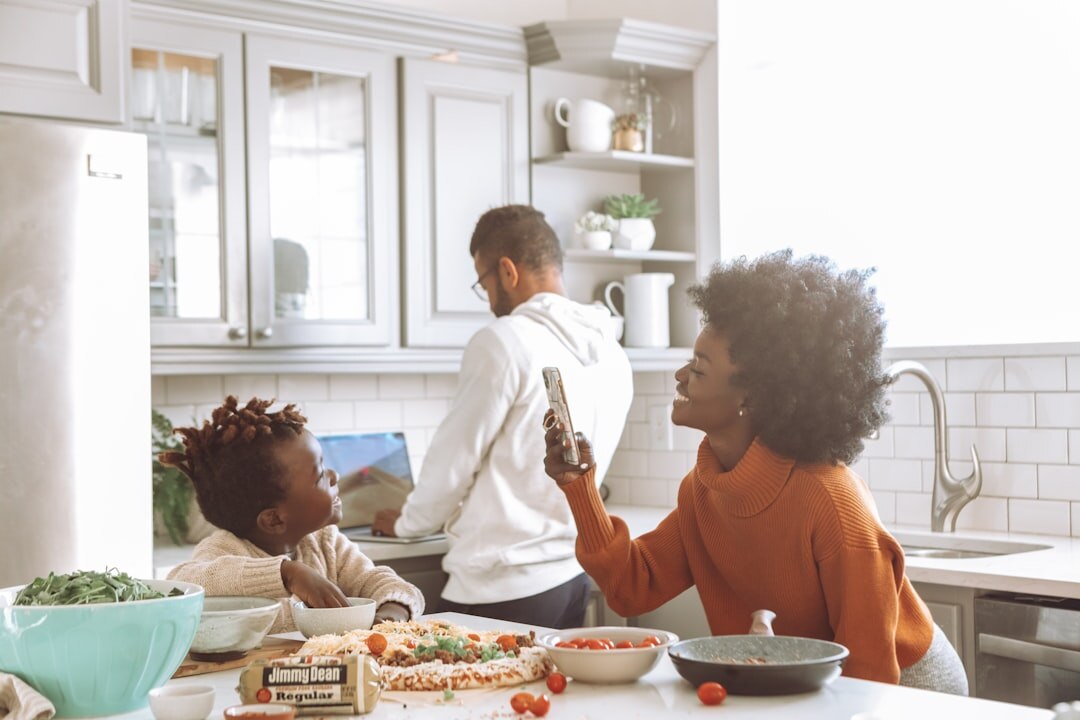 family cooking together