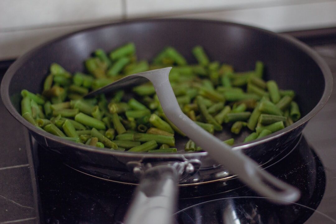 stir fry vegetables in pan